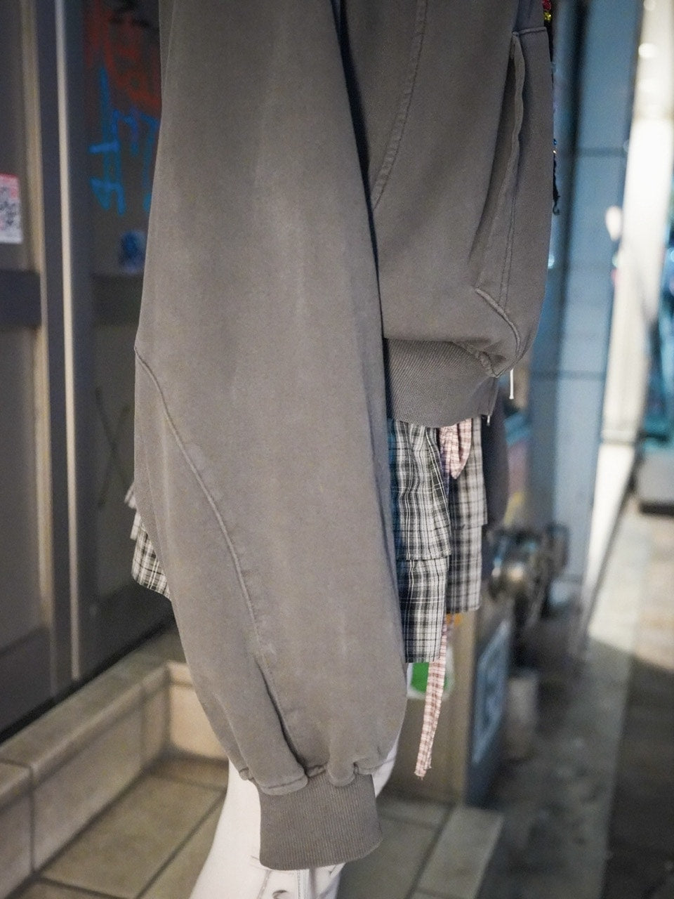 【NMTXU】rhinestone design zip parka / 【エヌエムティーエックスユー】ラインストーンデザインダブルジップパーカー