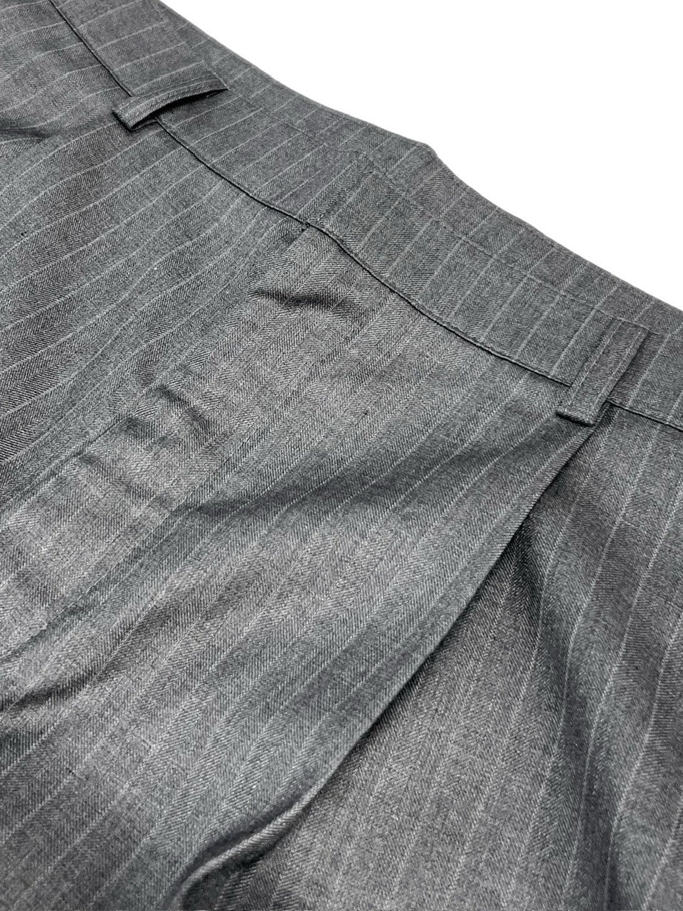 受注制【Chikashitsu +】draw cord stripe wide slacks / 【チカシツプラス】ドローコードストライプワイドスラックス (2color)