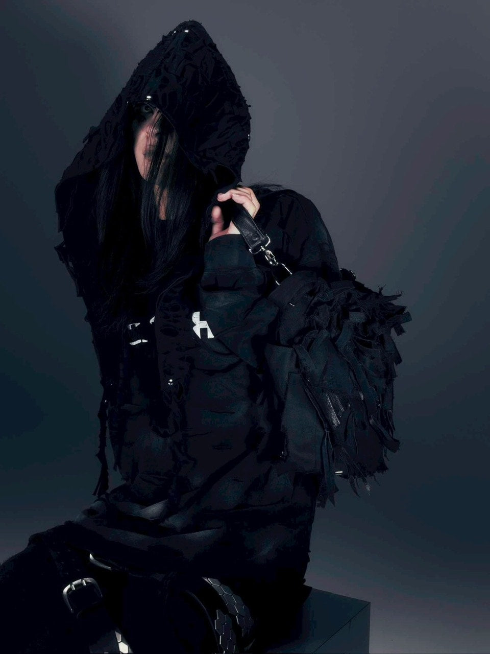 【DIG YOUR OWN GRAVE】WISH VOID L/S T-SHIRTS /【ディグユアオウングレイブ】ダメージレイヤードロゴ長袖Tシャツ