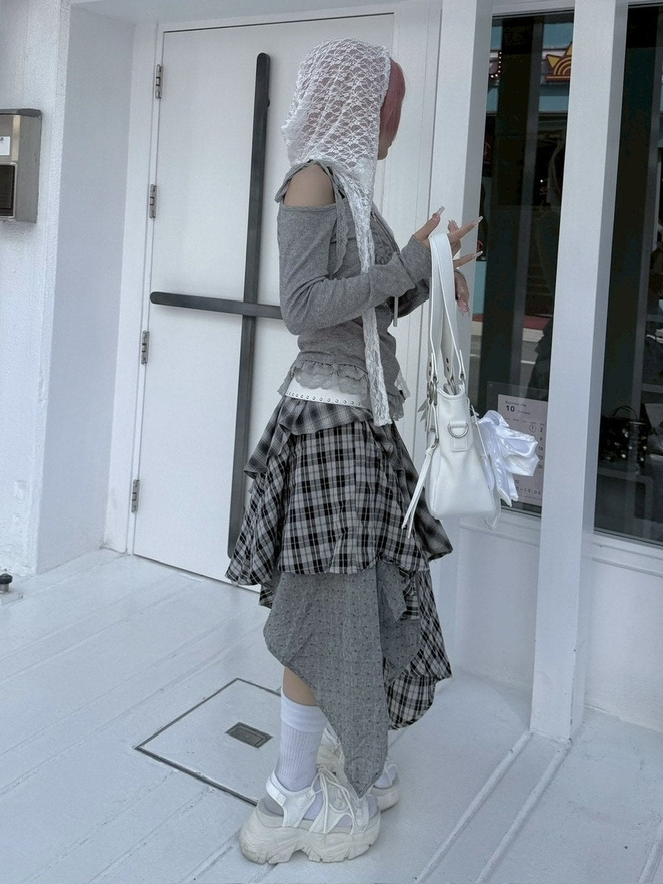 【nmtc +】ribbon shoulder long sleeve / 【エヌエムティーシープラス】リボンショルダー長袖Tシャツ (3color)