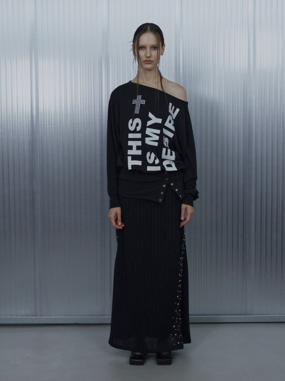 【SETUP‐EXE】BOLD LETTERING LOOSE TOP / 【セットアップエグゼ】ボールドレタリングルーズ長袖Ｔシャツ