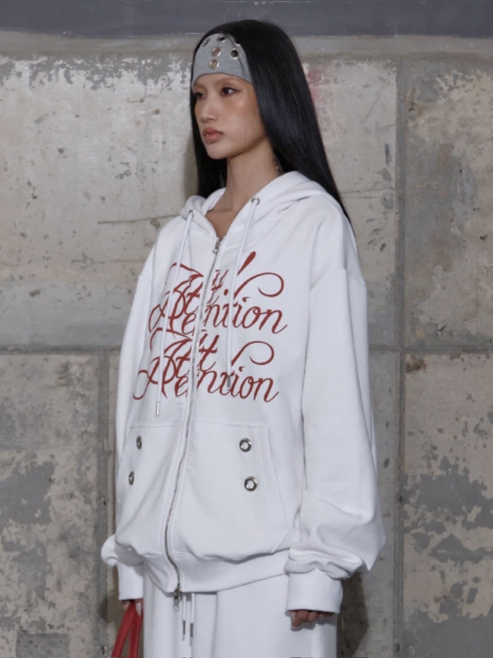 【FANCY CLUB】ATTENTION EYELET HOODED ZIP-UP / 【ファンシークラブ】アテンションアイレットジップアップパーカー