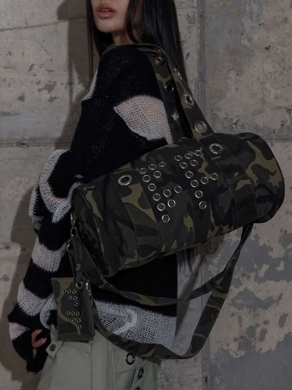 【FANCY CLUB】FFFF EYELET DUFFLE BAG / 【ファンシークラブ】ＦＦＦＦアイレットダッフルバッグ