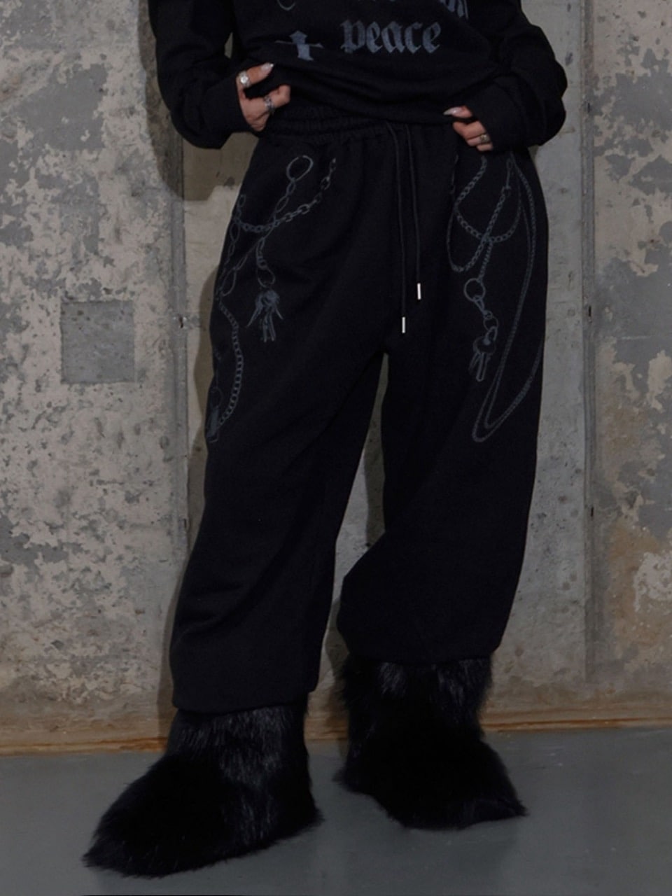 【FANCY CLUB】KEYCHAIN EYELET SWEATPANTS / 【ファンシークラブ】キーチェーンアイレットスウェットパンツ