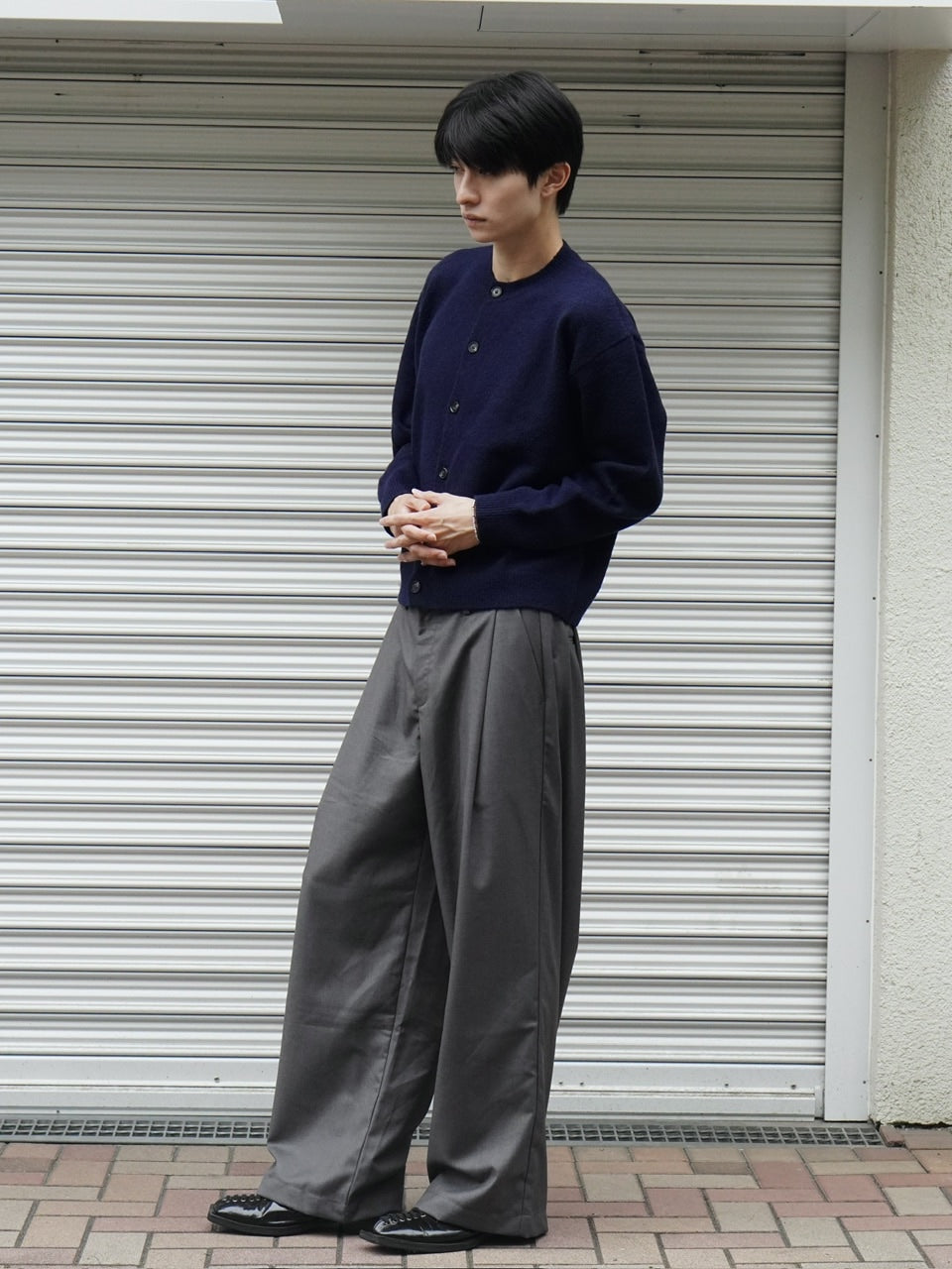 東京店WEB限定受注制【Chikashitsu +】soft touch crew neck knit cardigan / 【チカシツプラス】ソフトタッチクルーネックニットカーディガン (4color)