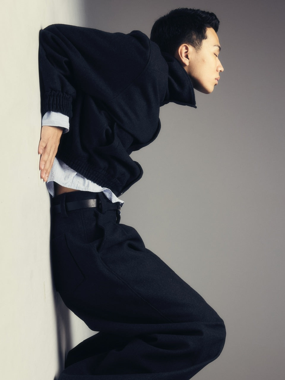 【CS】two tuck wool wide trousers