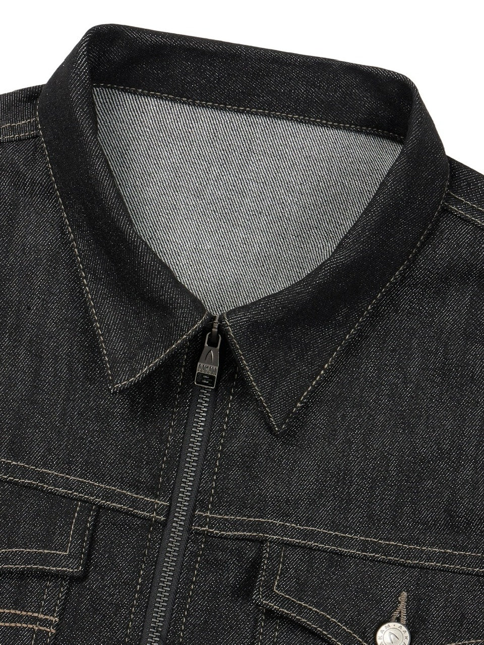 【AAKAM】Banding Denim Zip-Up Jacket
