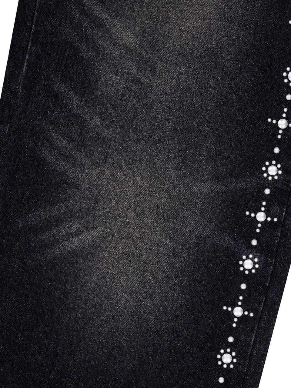 【AAKAM】Side Rhinestone Denim Pants