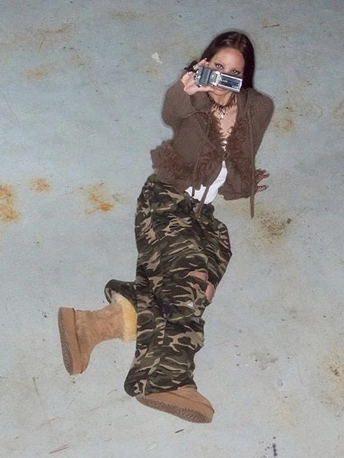 【NOT KNOWING】Hairy Fur Hood Cardigan / 【ノットノーイング】ヘアリーファーフードカーディガン