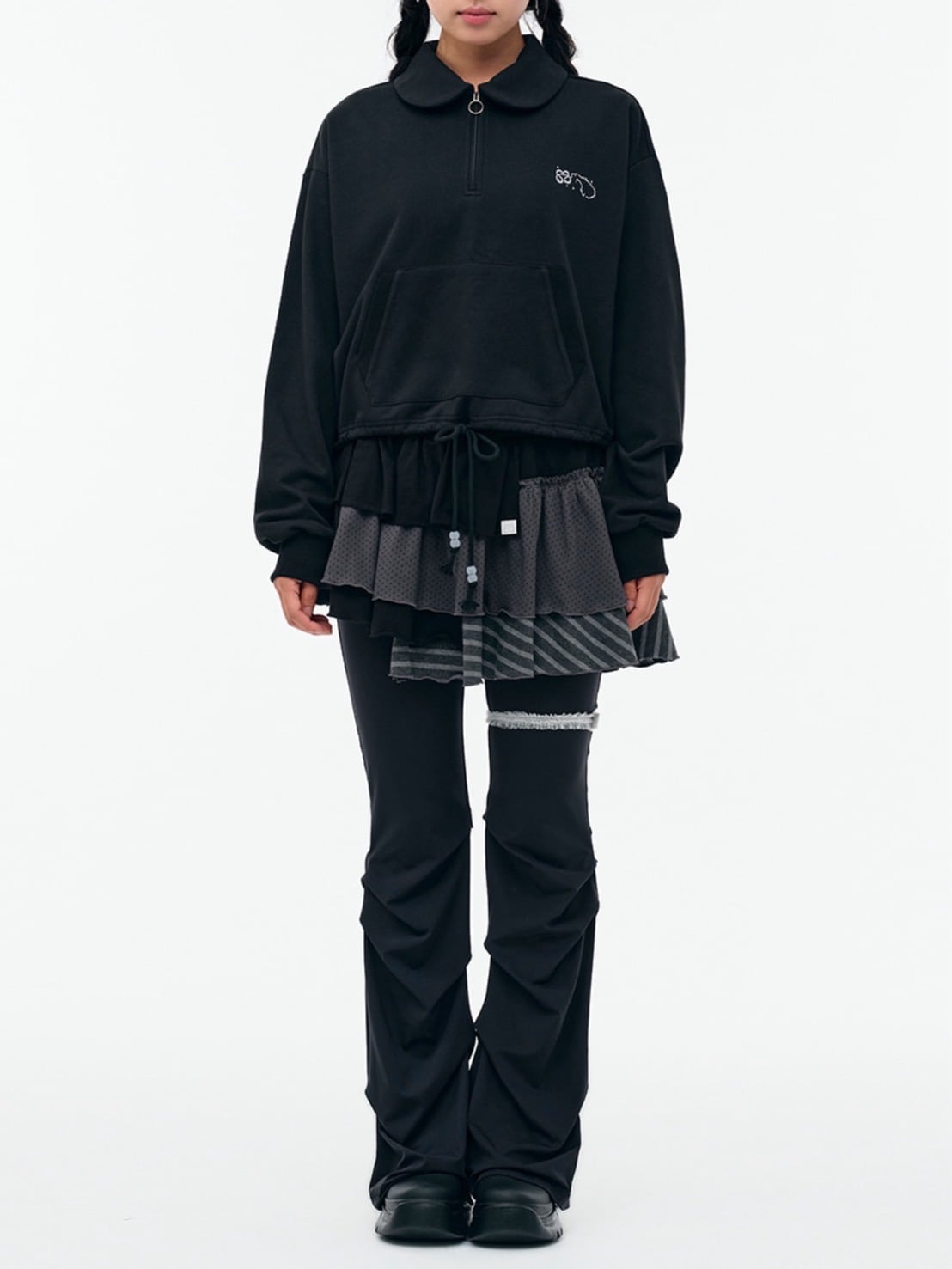 【TUOMIO】BANDED LAYERED SKIRT / 【トゥオミオ】バンディッドレイヤードスカート