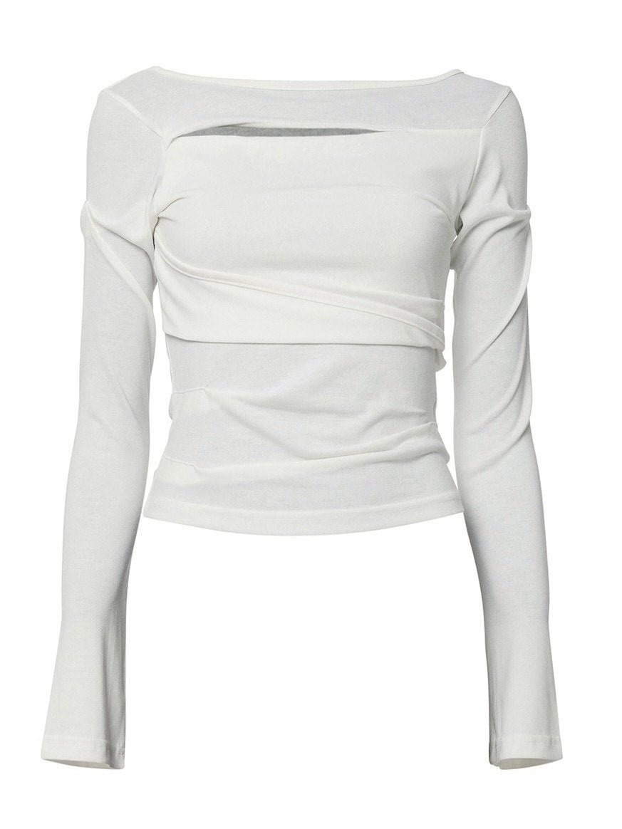 【FLAREUP】Asymmetrical Draped Long Sleeve / 【フレアアップ】アシンメトリードレープ長袖Ｔシャツ