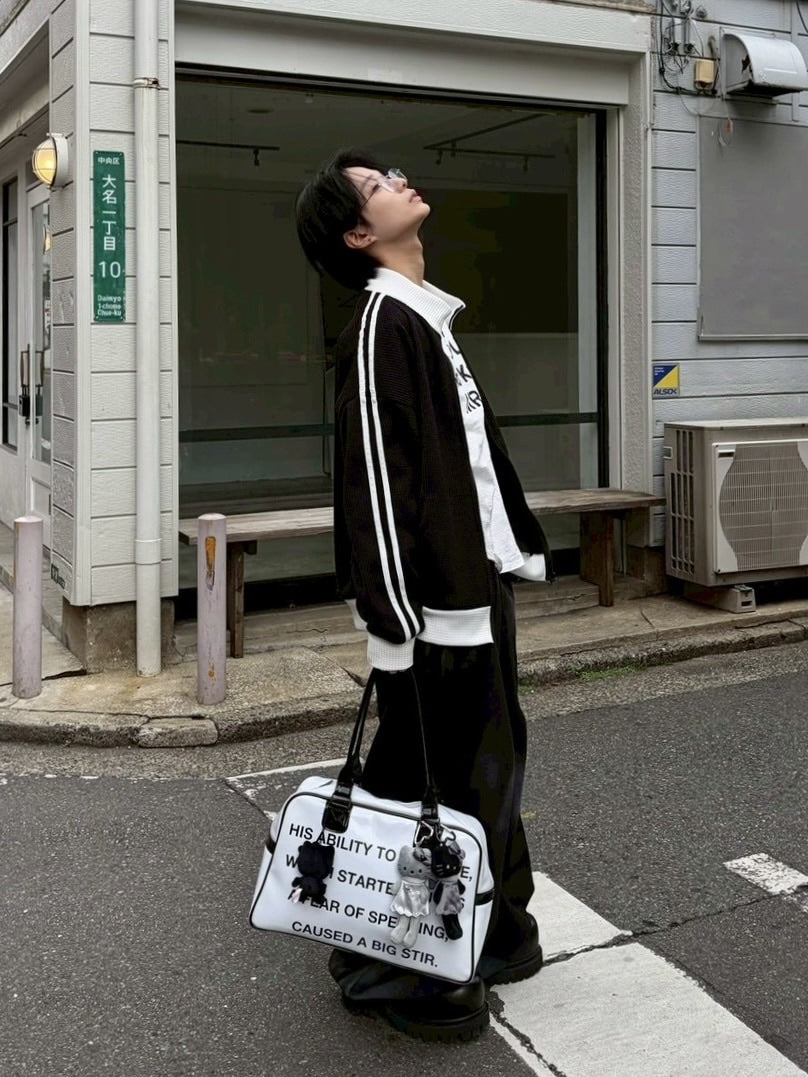 受注制【LUV CODE】raschel knit track jacket (2color)