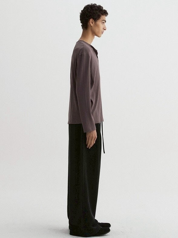 【DNSR】Ribbed Henley Long Sleeve