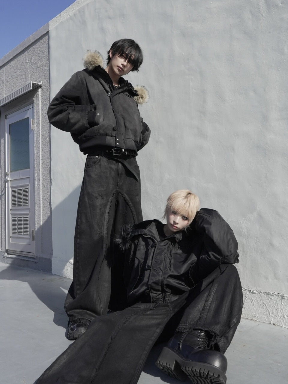 【CHIKASHITSU PLUS HIGH】N-2B cropped hood blouson (nylon)