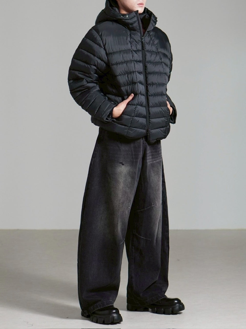 受注制【Chikashitsu +】light volume puffer jacket (3color