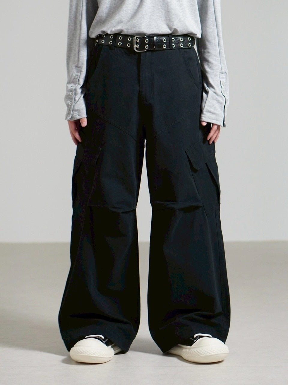 受注制【Chikashitsu +】rib cotton curve cargo pants (3color