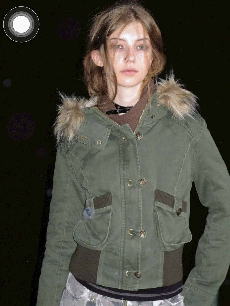 【Cest Nous】Military green washed jacket / 【セヌー】ファーフードミリタリージャケット