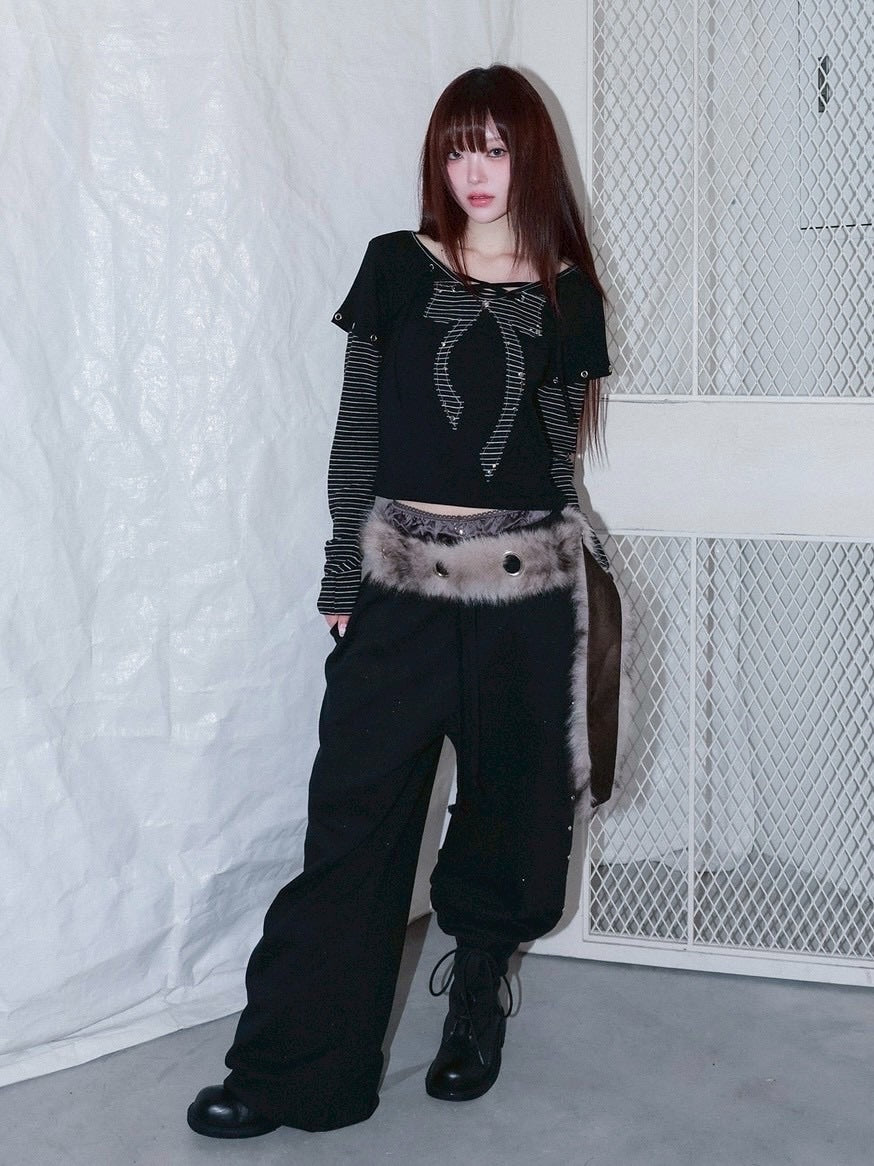 1/2 20:00発売【CHERRYQUIRI】punky bow layered tee