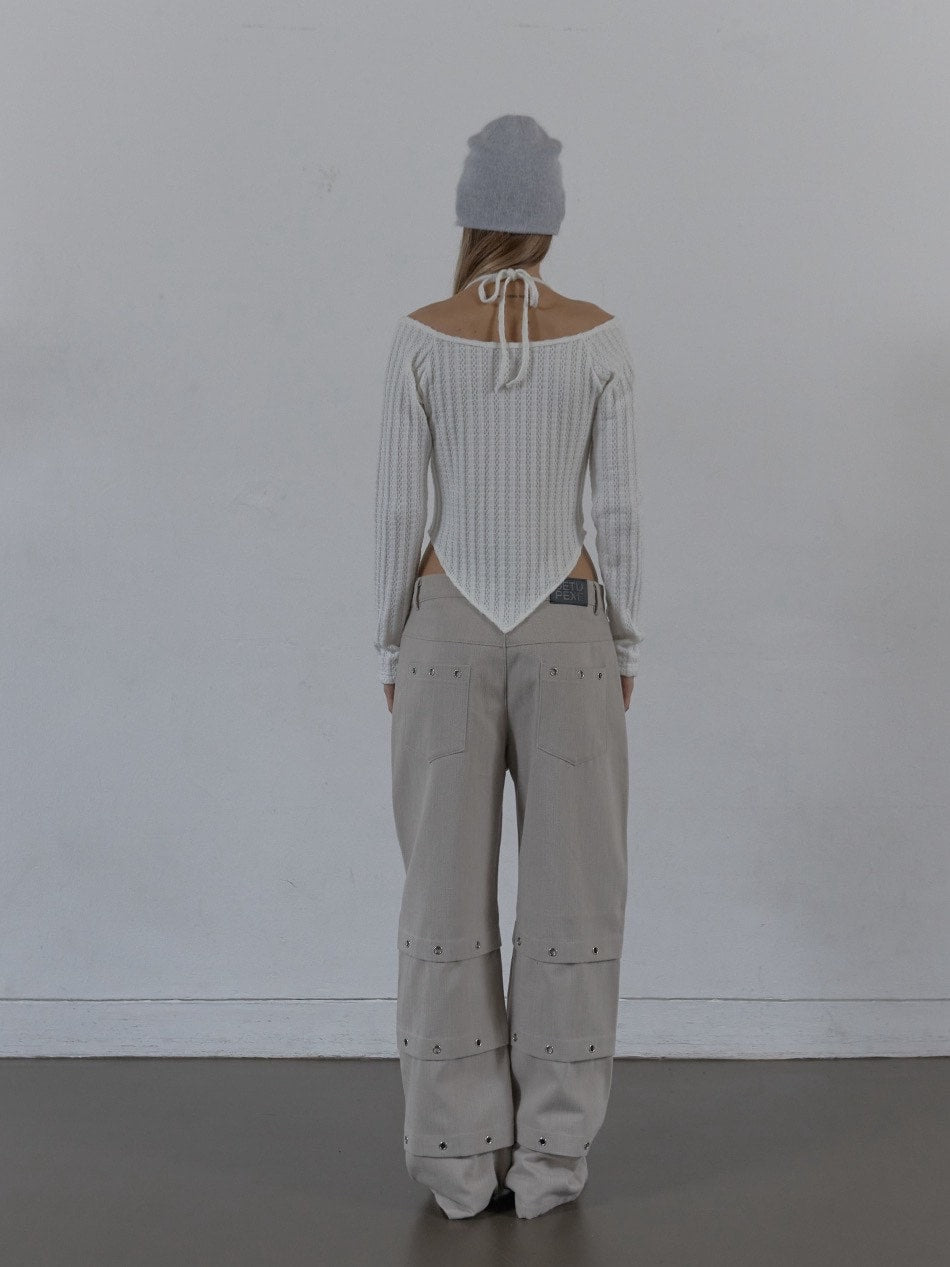 【SETUP‐EXE】WESTERN CROSS TOP / 【セットアップエグゼ】クロスオフショル長袖Tシャツ