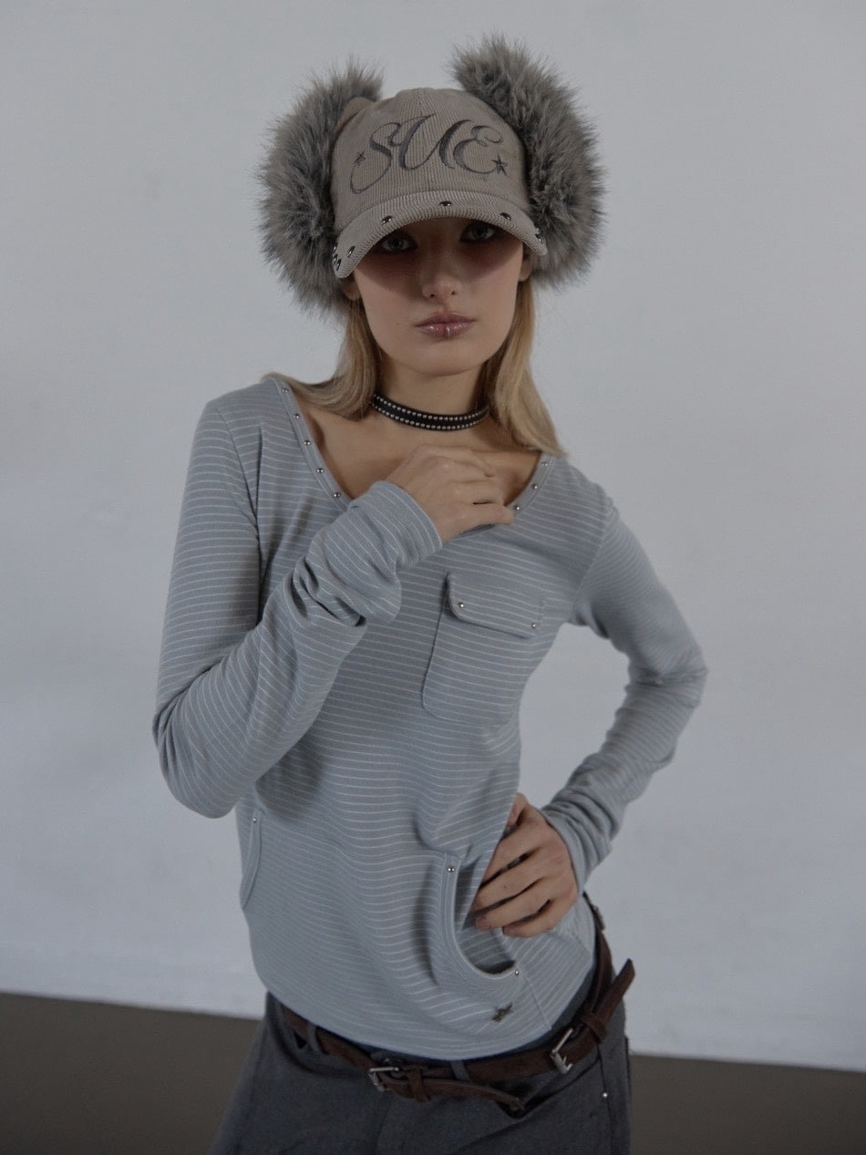 【SETUP‐EXE】CORDUROY FUR EARFLAP CAP / 【セットアップエグゼ】コーデュロイファーイヤーラップキャップ