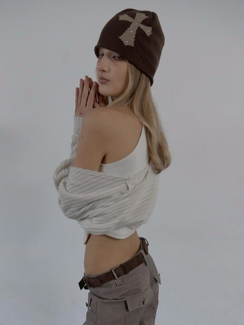 【SETUP‐EXE】CROSS STUDDED BEANIE / 【セットアップエグゼ】クロススタッズビーニー