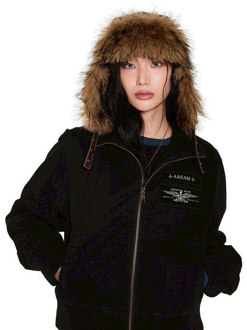 【AAKAM】Biker Leather Earflap Hat