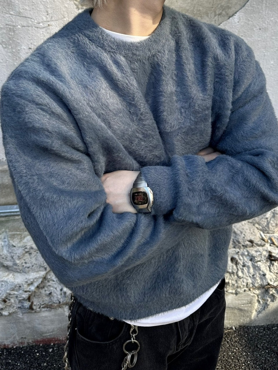 大阪店WEB限定受注制【Chikashitsu +】cropped hairy knit / 【チカシツプラス】クロップドヘアリーニット (3color)