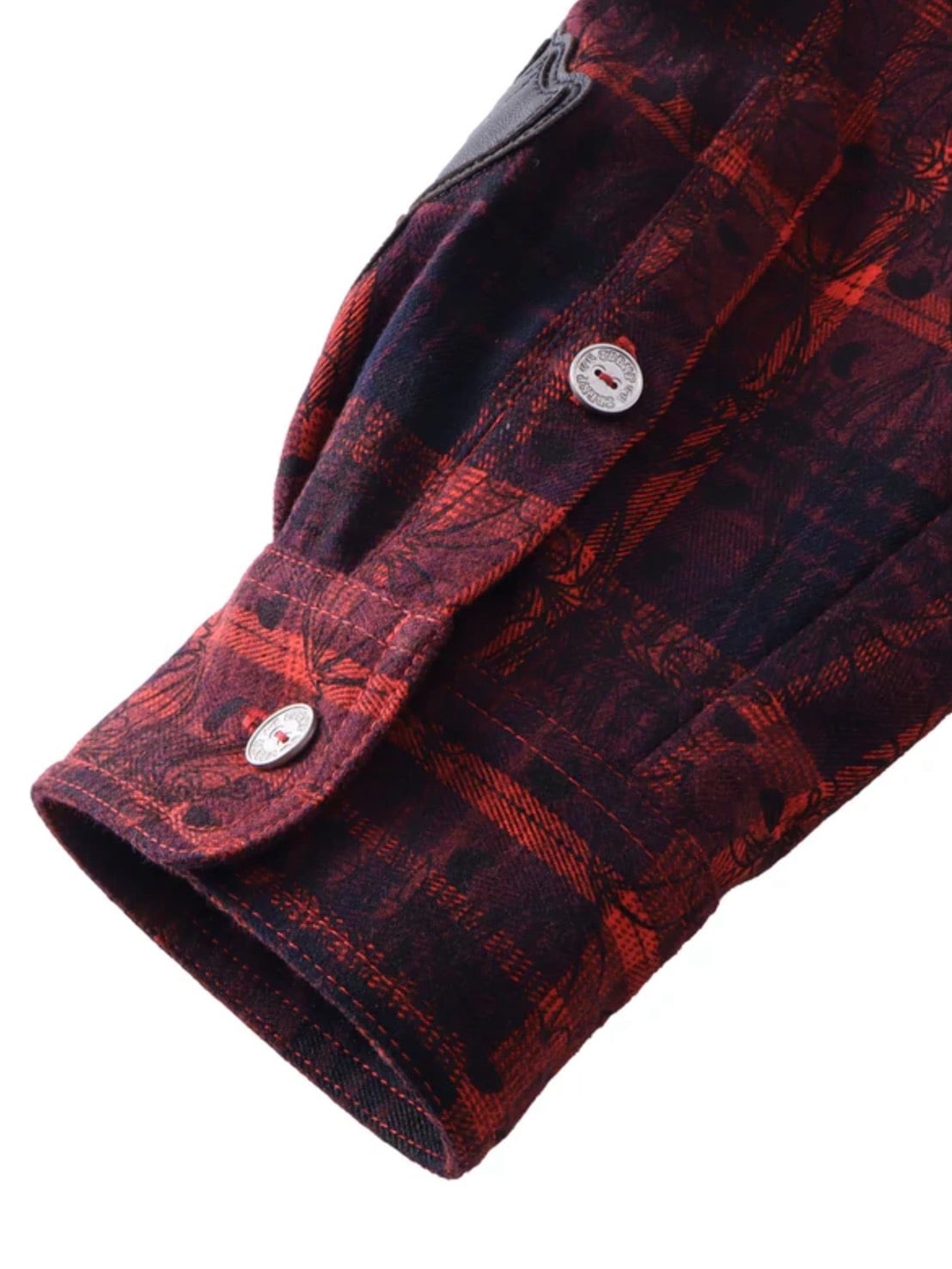 【The Boy Has No Patience】TBHNP LUMINOUS DAWN RHINESTONE PEARL BAT PATTERN L-S SHIRT / 【ザボーイハズノーペーシェンス】ラインストーンチェックシャツ