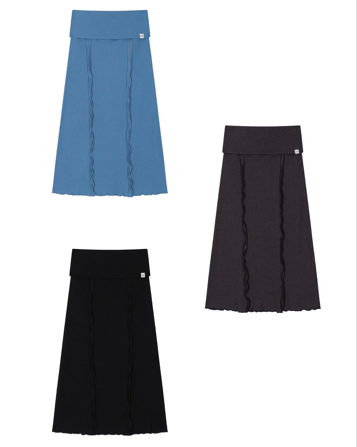 【Uglyshadow】RIBBED LONG SKIRT
