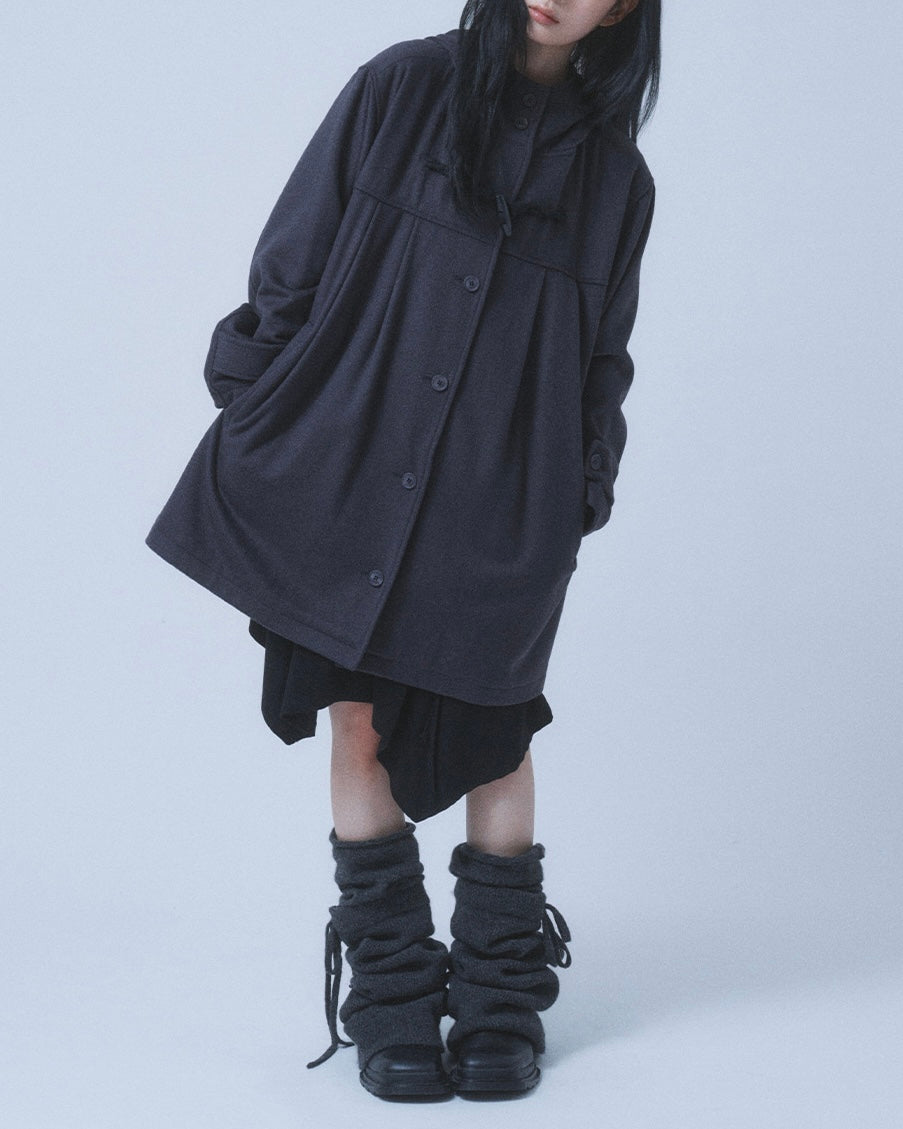 【TUOMIO】PLEATED TOGGLE WOOL COAT