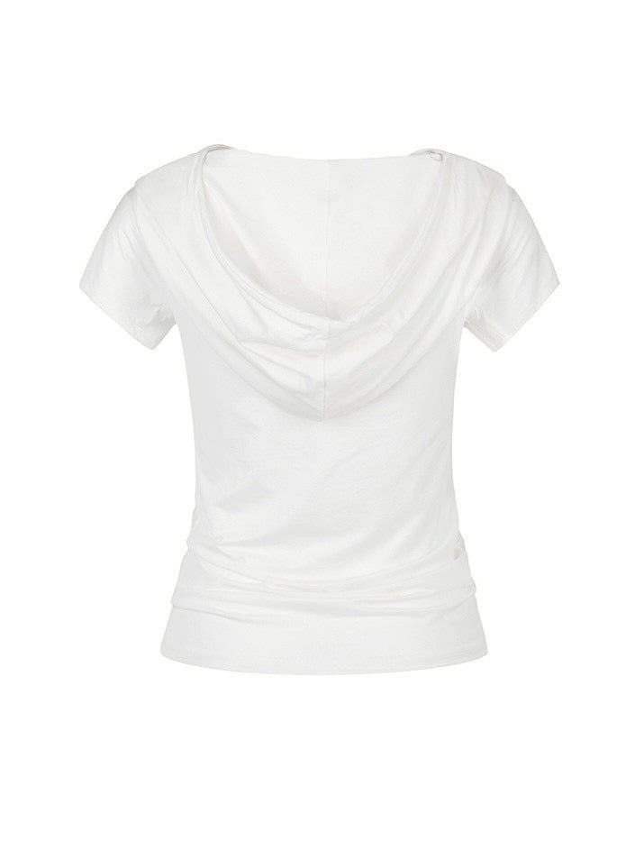 【ROCK CAKE】Shirring Hoodie Top