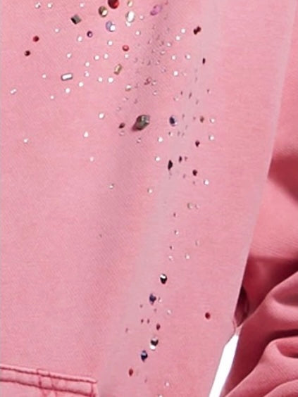 【DND4DES】Rhinestone Washed Distressed Hoodie