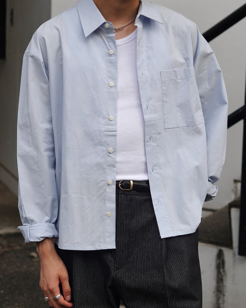 東京店WEB限定受注制【Chikashitsu +】soft touch cropped shirt (3color)