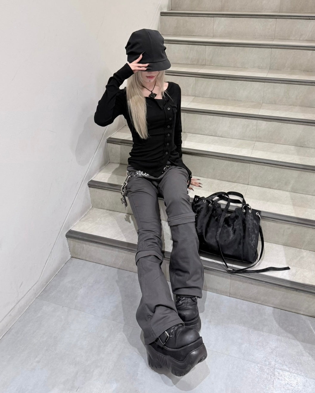 受注制【nmtc+】Double Button Rib Cardigan (2color)