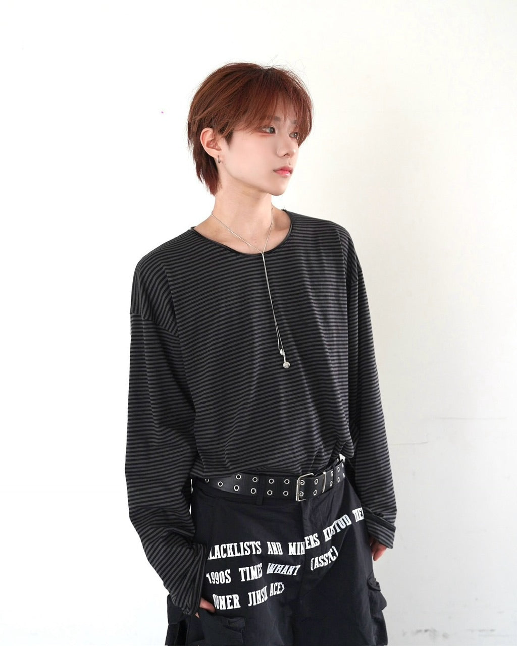 受注制【LUV CODE】stripe long sleeve tee 2 (2color)