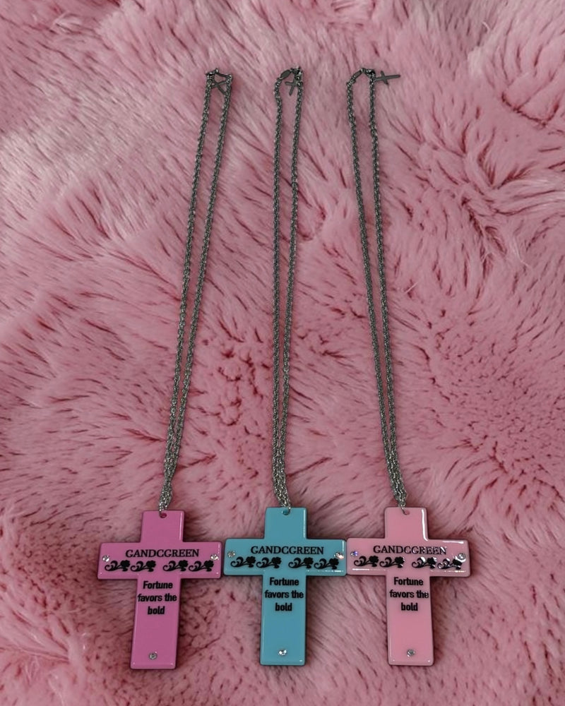 国際配送【Never mind the XU】cross fortune necklace (3color)