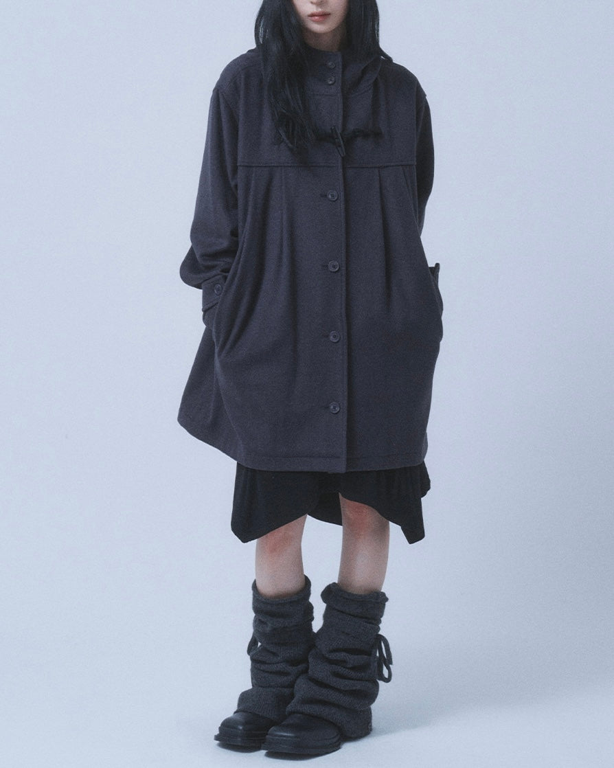 【TUOMIO】PLEATED TOGGLE WOOL COAT