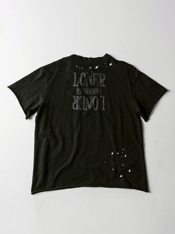 【roaringrad】Cross Damage Slub T-Shirt