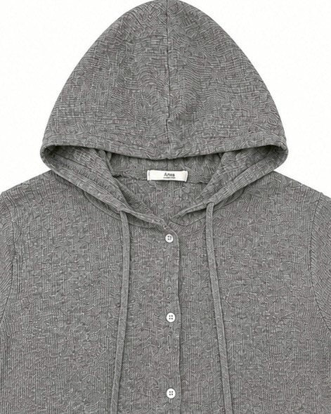受注制【nmtc+】Sheer Button Hooded Cardigan (2color)