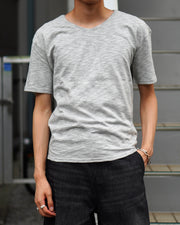 東京店WEB限定受注制【Chikashitsu +】slub v-neck tee (3color)