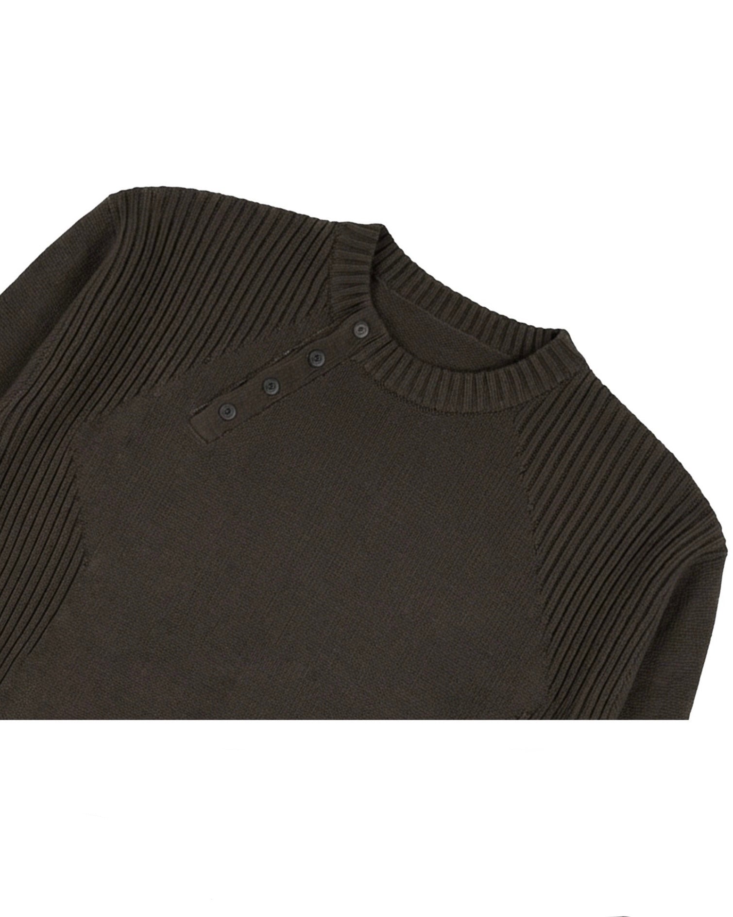 【BLR BLUER】Faded Vintage Henley Knit Sweater