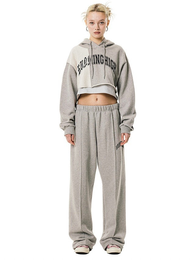 【running high】ARCH LOGO LAYERED CROP HOODIE