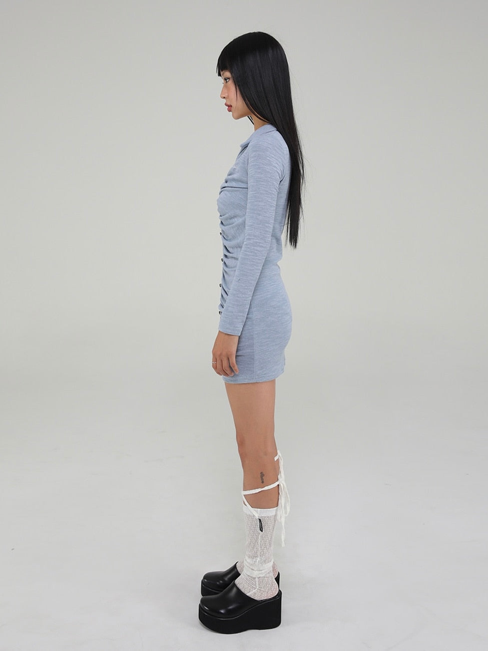 12/21 20:00 再販【Uglyshadow】LACE LONG SOCKS (5color)