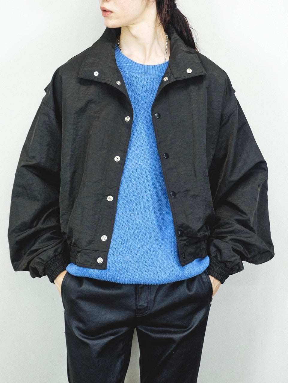 受注制【Chikashitsu +】design cropped blouson (2color)