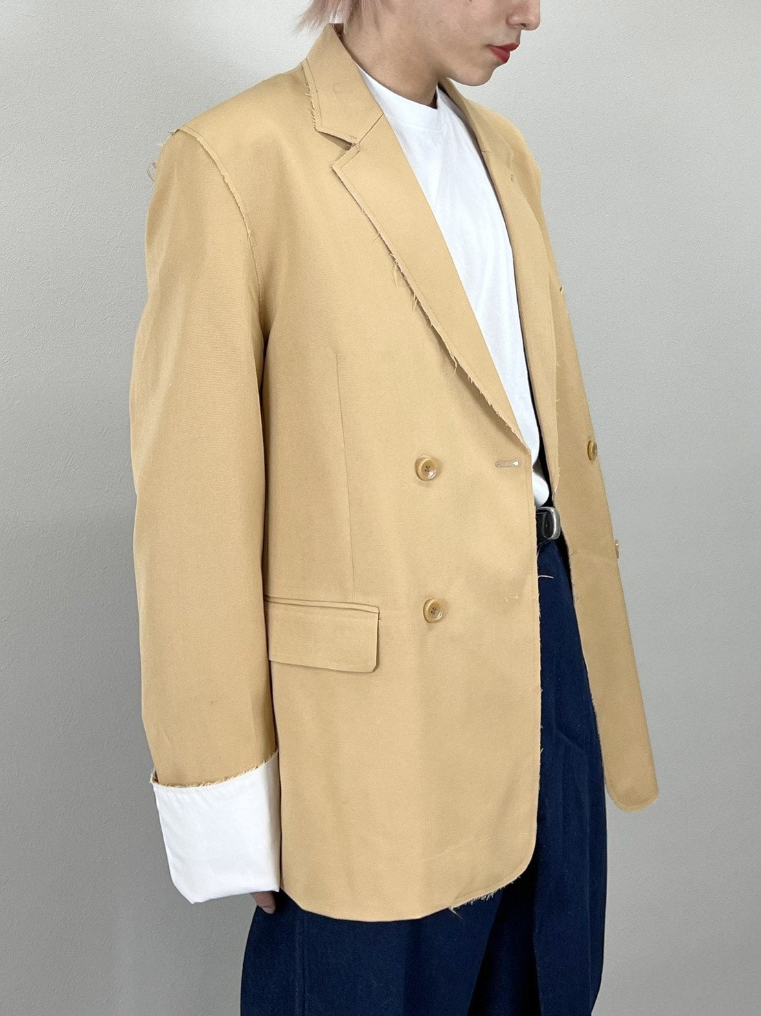 受注制【Chikashitsu +】bi-color double jacket (2color)