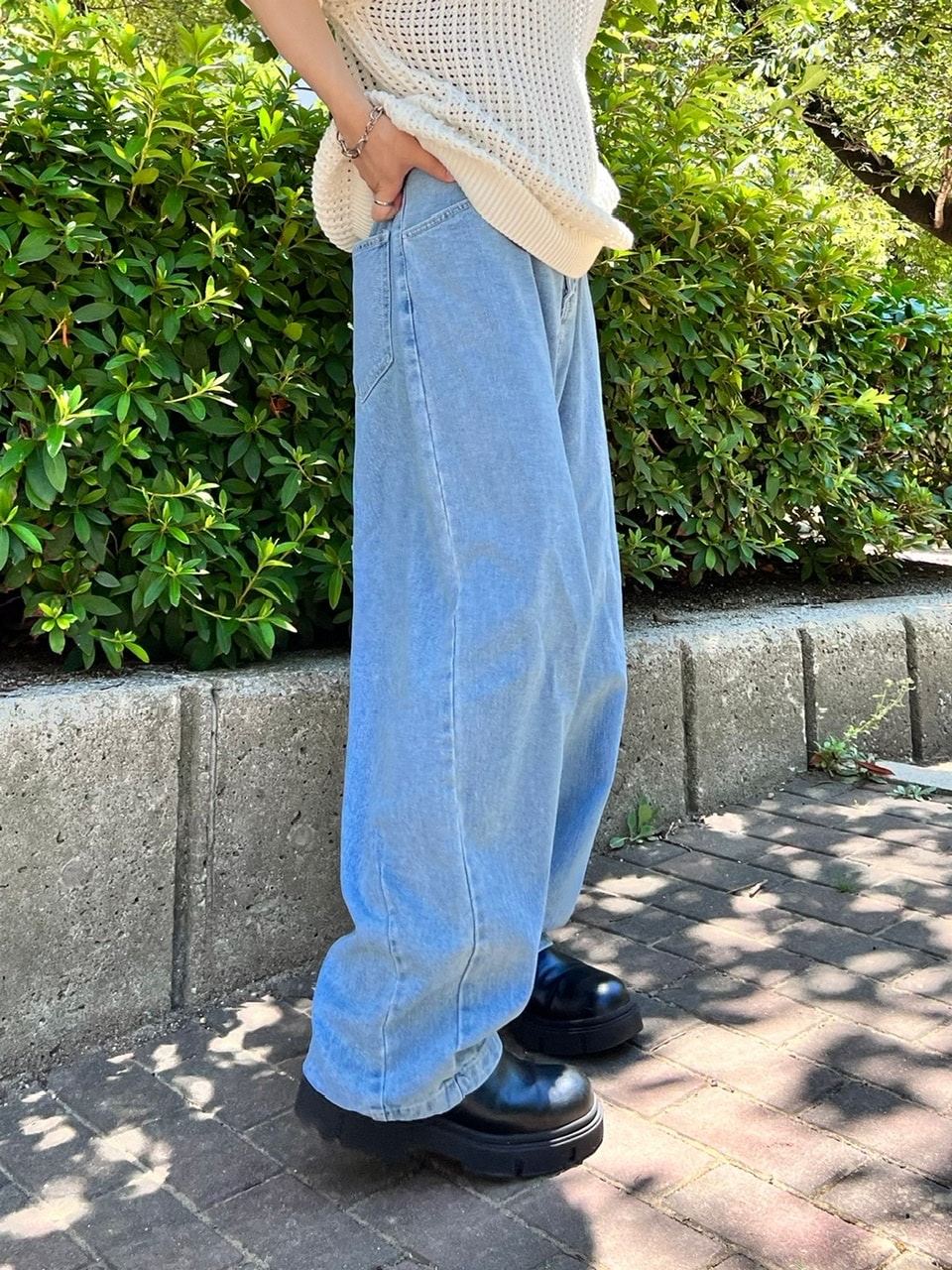 受注制【Chikashitsu +】super wide denim pants (4color)