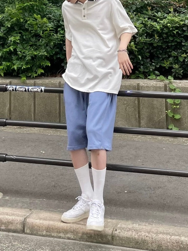 受注制【Chikashitsu +】side button sweat shorts (3color)