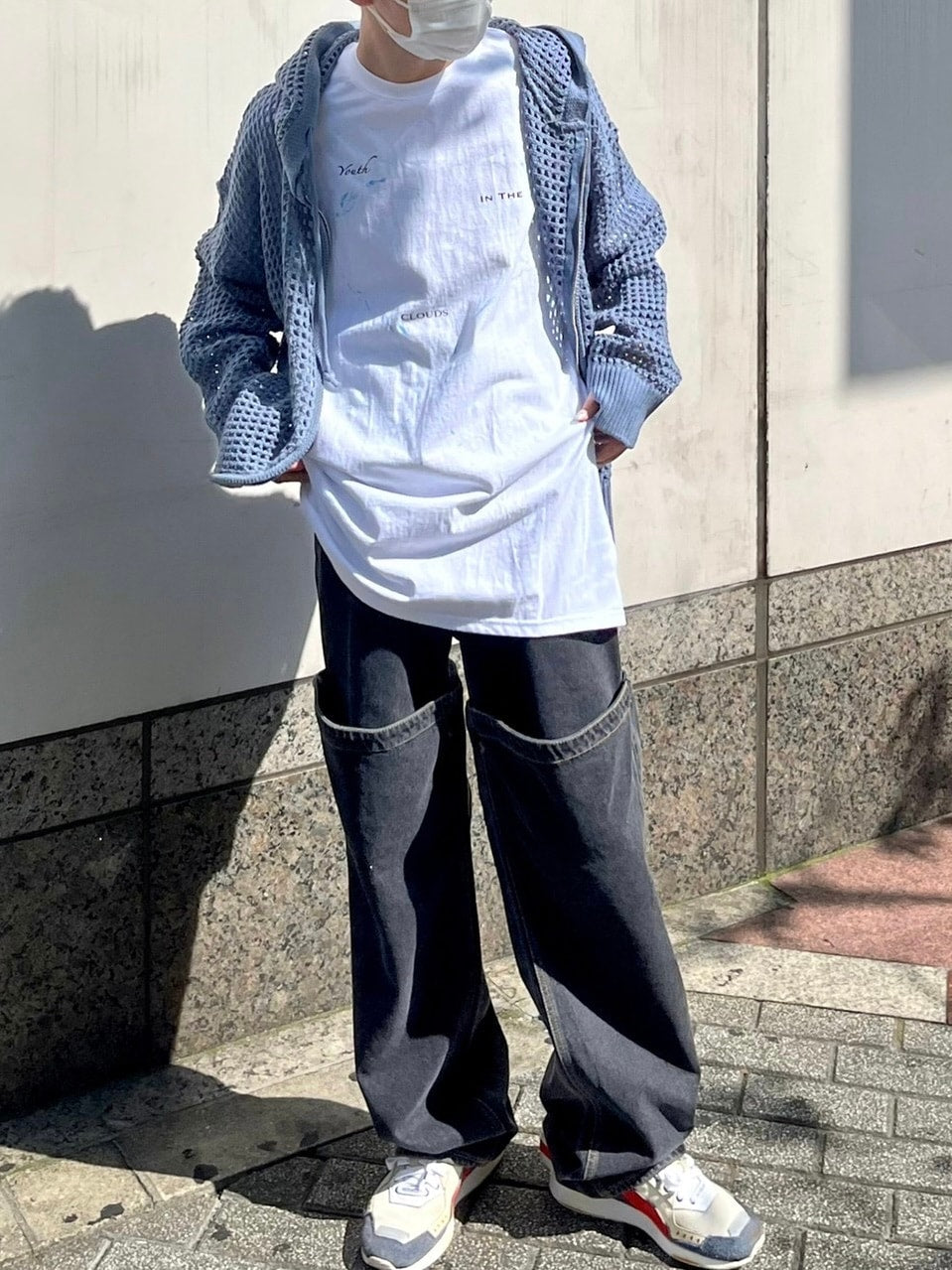 受注制【Chikashitsu +】docking 2way denim pants