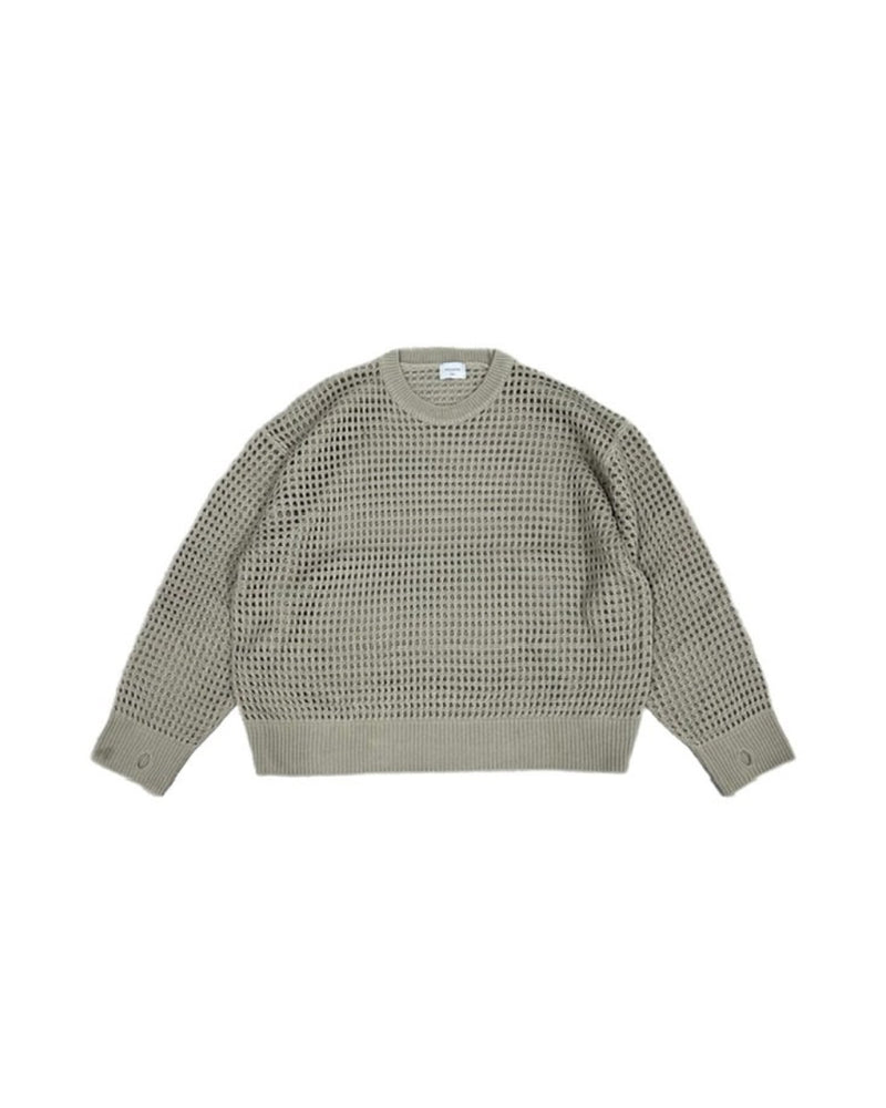 受注制【Chikashitsu +】lib mesh knit (3color) / 【チカシツプラス】リブメッシュ長袖ニット