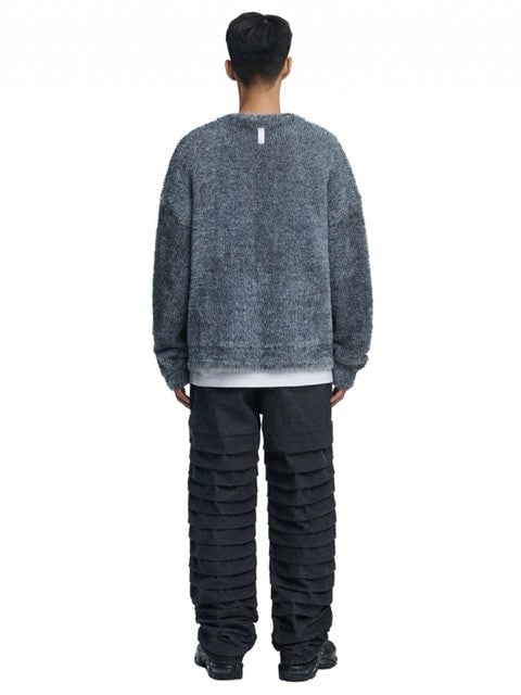 【NOMANUAL】CROPPED HAIRY KNIT (15color) / 【ノーマニュアル】クロップドヘアリー長袖ニット